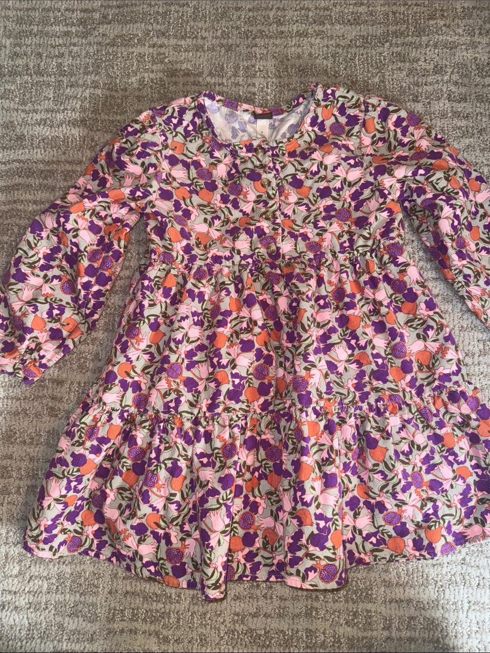 Tea Collection 5 corduroy dress floral girls long sleeve fall winter soft